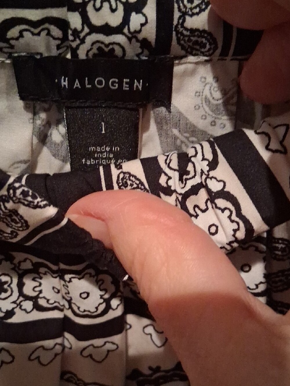 Halogen Black & White Paisley Bandana Midi Skirt - Picture 5 of 10